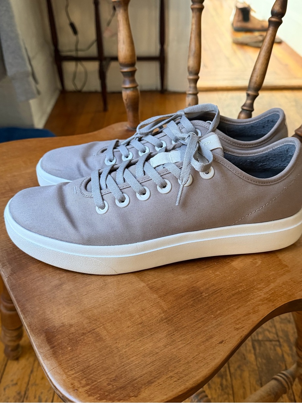allbirds Men's Taupe Canvas-Look Sneakers with White Sole